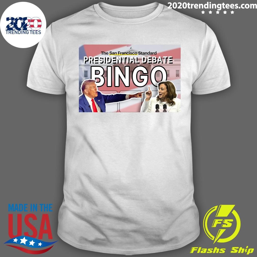 Funny Trump-Harris San Francisco Standard X Presidential Debate Bingo T-shirt