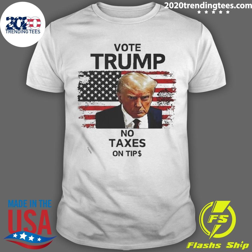 Funny Vote For Trump 2024 Official For Maga Usa America No Tax On Tips T-shirt