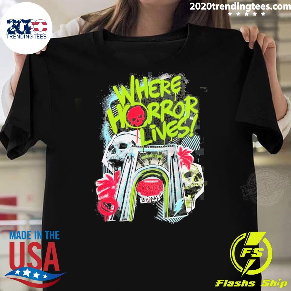 Funny Where is Horror Lives Halloween Horror Nights 2024 T-shirt