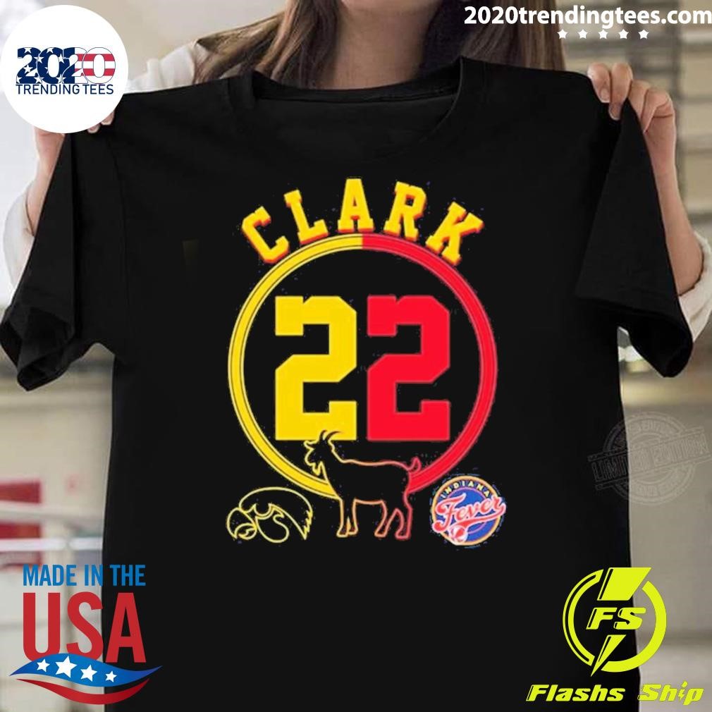 Nice Caitlin Clark 22 Iowa Hawkeyes And Indiana Fever Goat Logo T-shirt