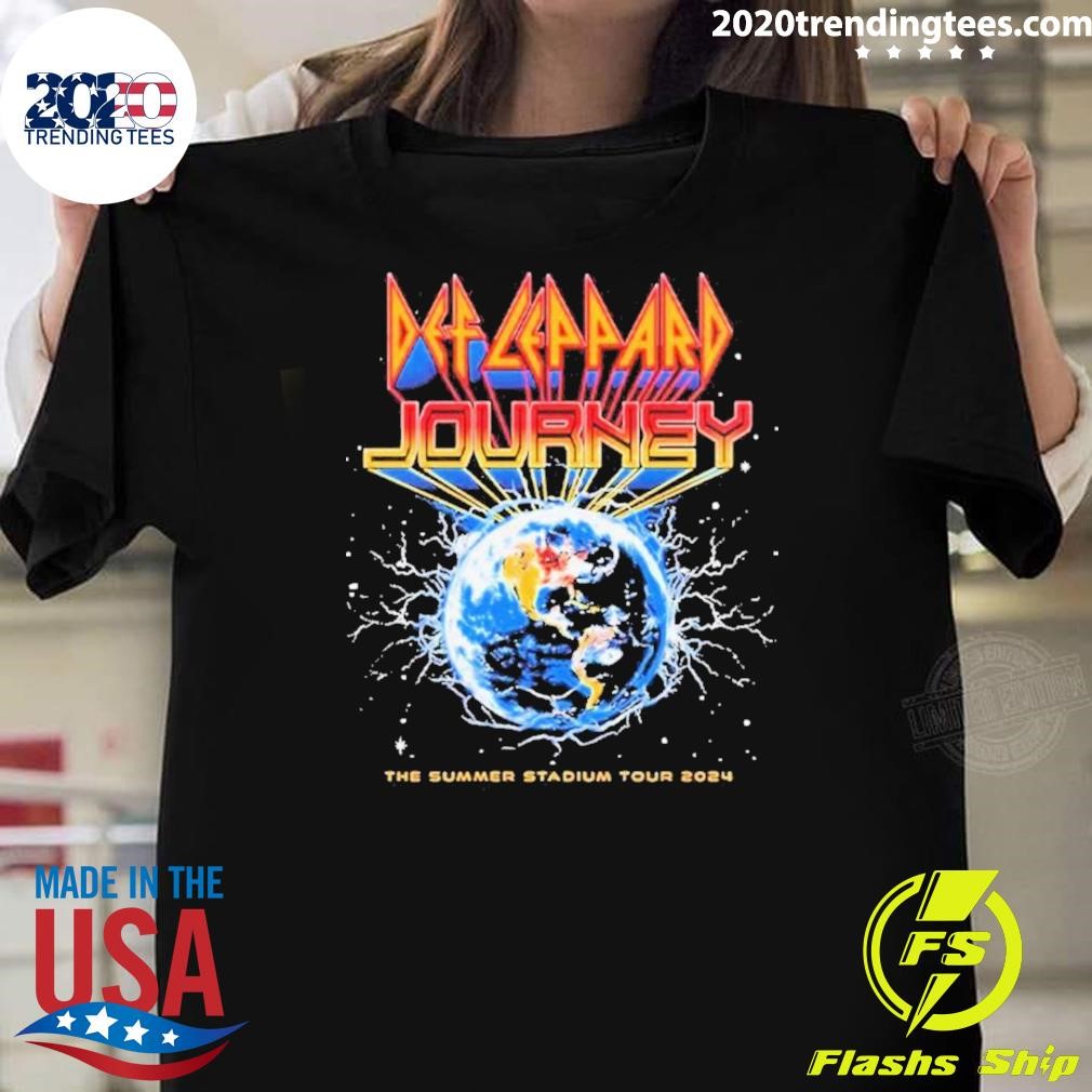 Nice Def Leppard And Journey Music The Summer Stadium Tour 2024 Merch Event T-Shirt