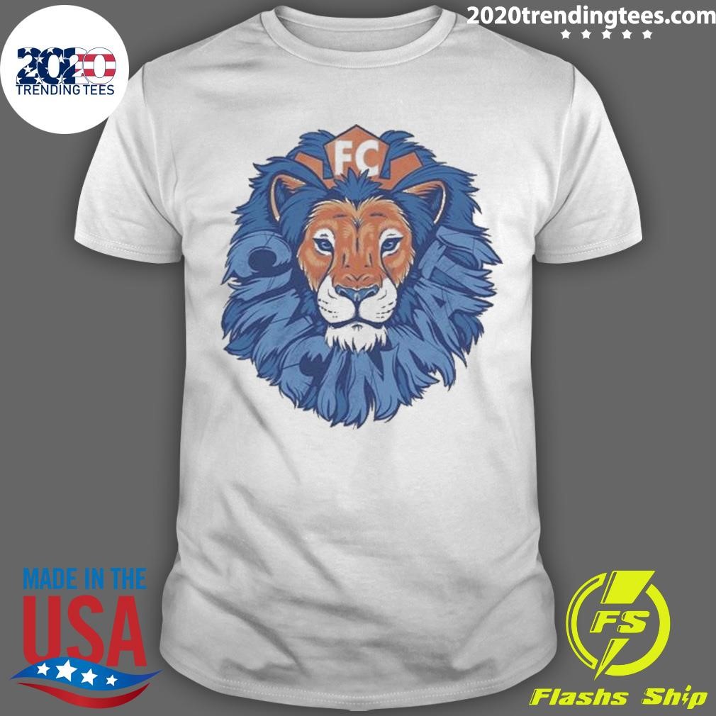 Nice Fc Cincinnati Lion Head Blue Mane 2024 T-shirt