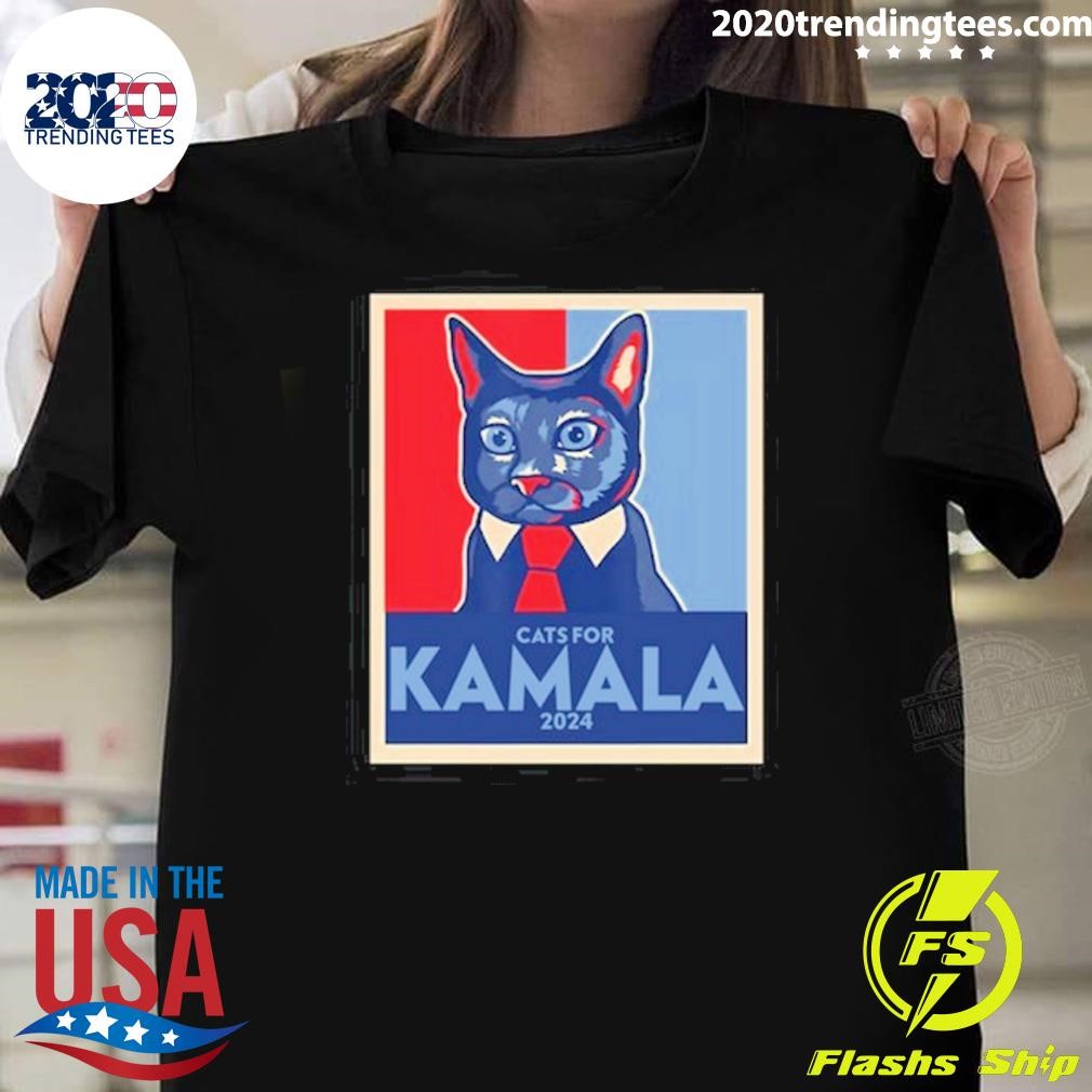 Official Anne Burrell Wearing Politically Purrfect Cats For Kamala 2024 T-shirt