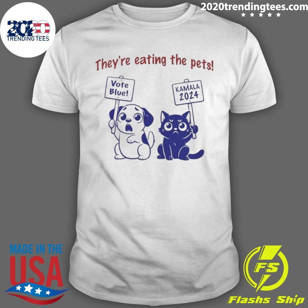 Official Debate Dog Cat Vote Blue Kamala 2024 They’re Eating the Pets T-shirt