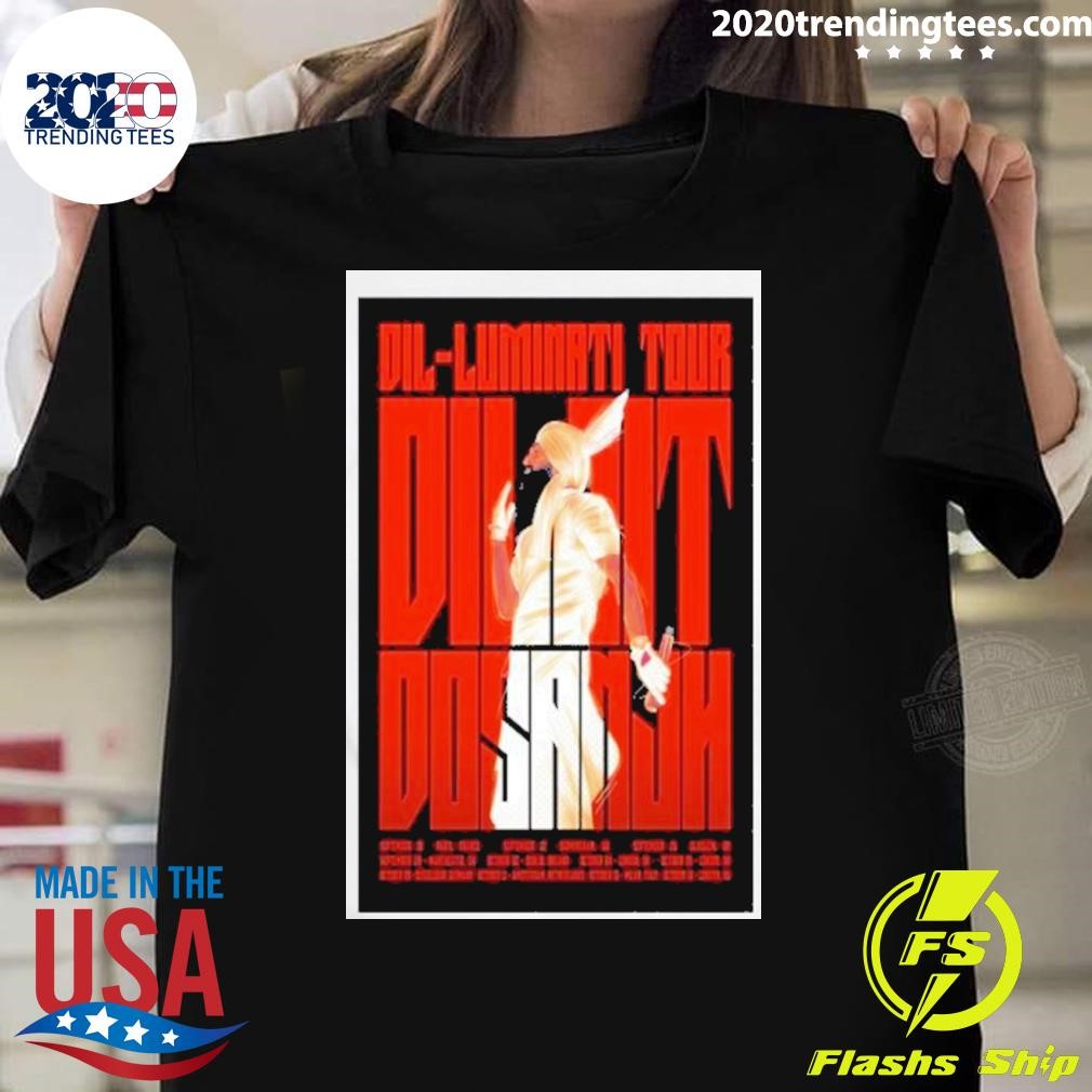 Official Dil-luminati European Tour 2024 Diljit Dosanjh Poster T-shirt