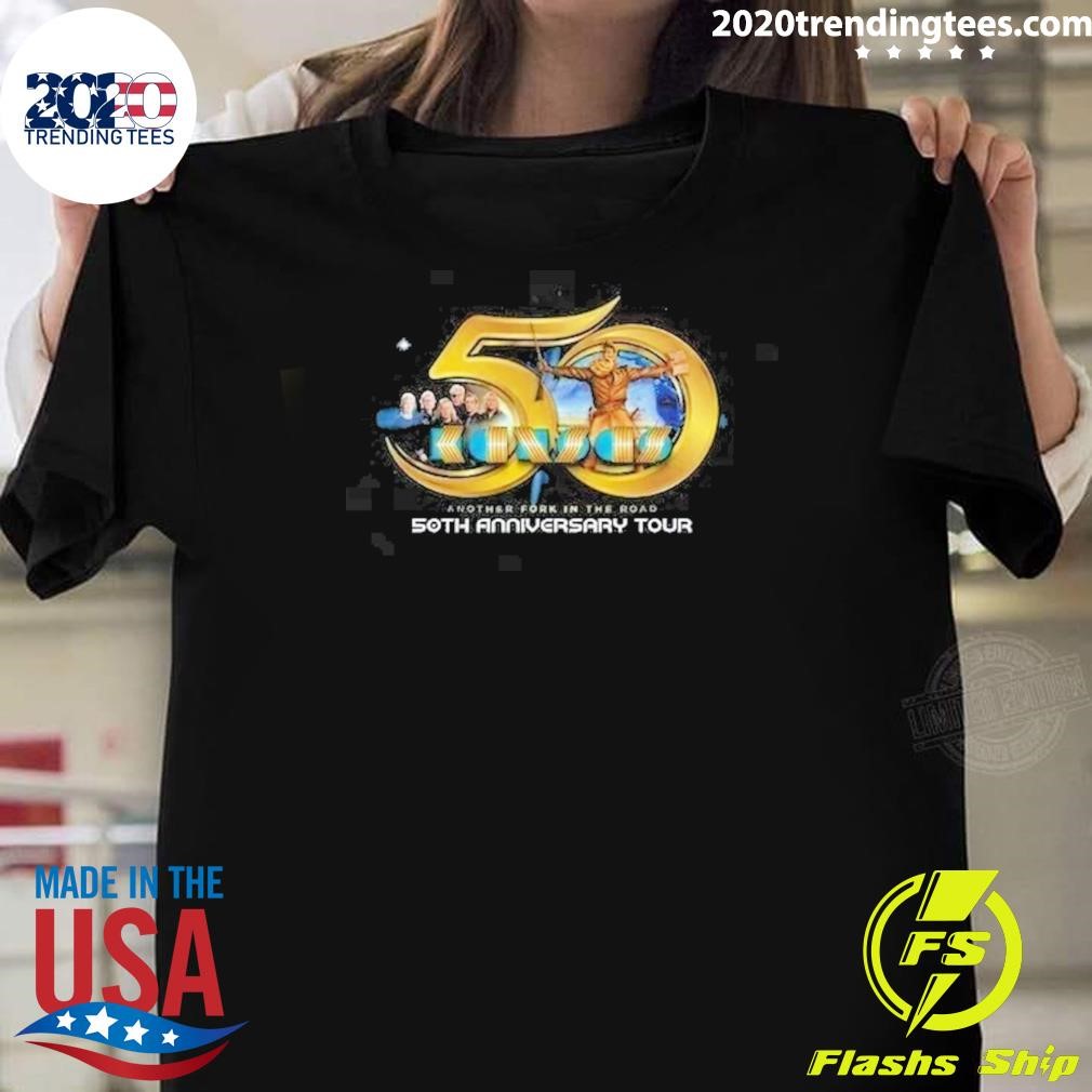 Official Kansas Another Fork In The Road 50th Anniversary Tour 2024 T-Shirt