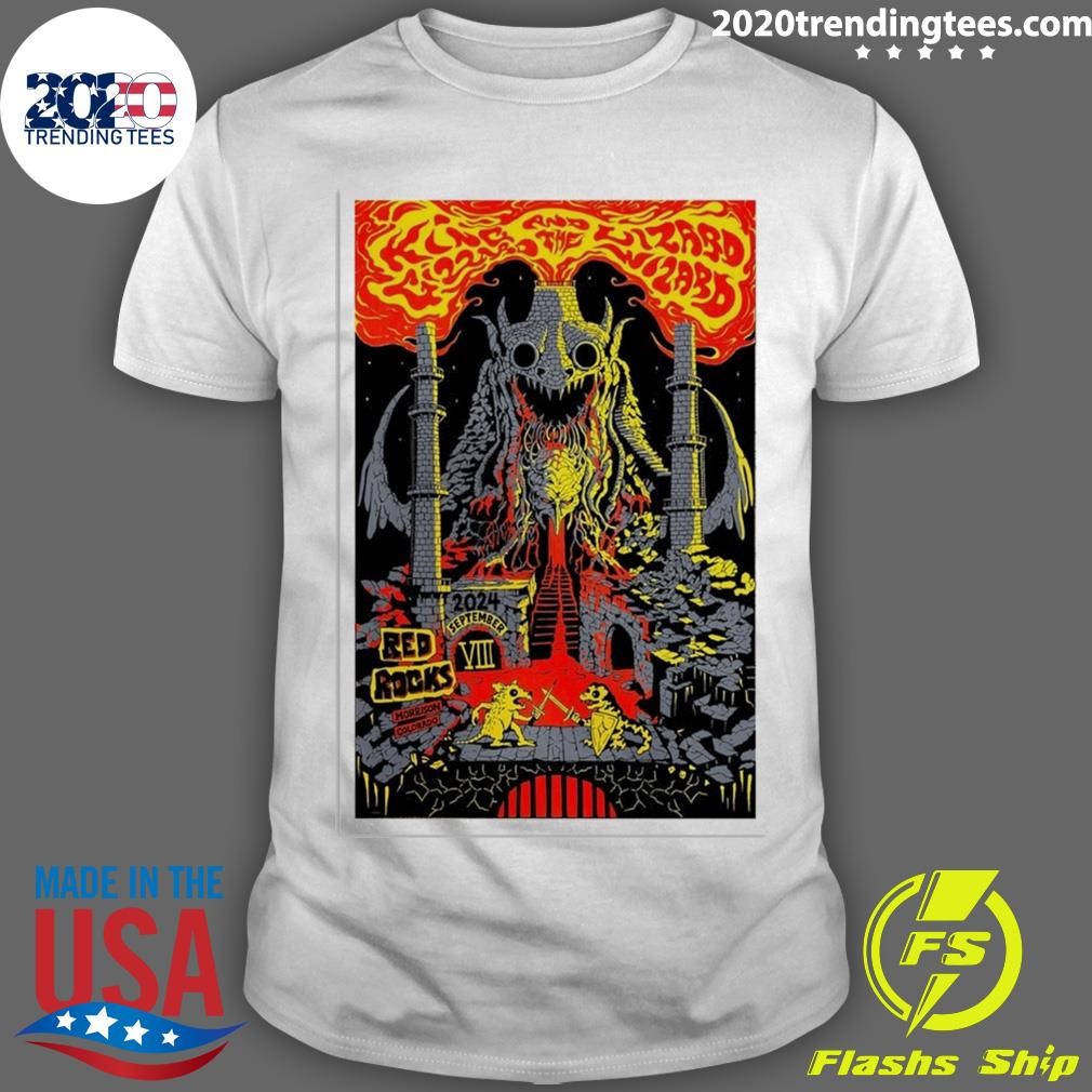 Official King Gizzard And The Lizard Wizard Poster Tonight At Red Rocks Sept 8 2024 Morrison Colorado T-shirt