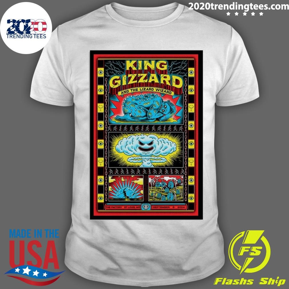 Official King Gizzard And The Lizard Wizard St Louis MO Sept 5 2024 Factory Poster T-shirt