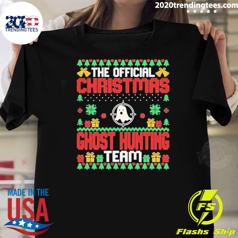 Official Merry Fishmas Christmas Fish Fisherman Ugly Ghost Hunting 2024 T-shirt