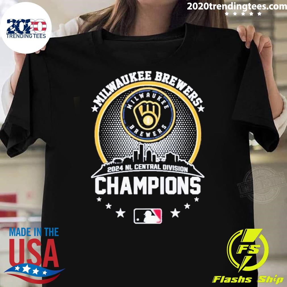 Official Milwaukee Brewers Champions Of Central Division 2024 Season T-Shirt