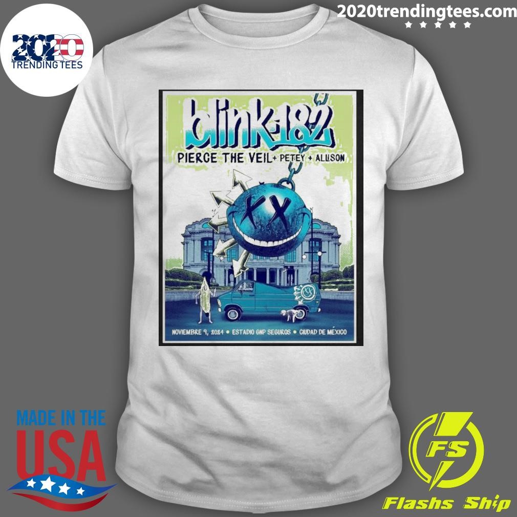 Original Blink-182 Tour In Cdmx On November 9 2024 Poster T-shirt