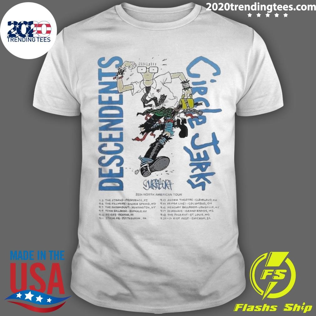 Original Circle Jerks And Descendents 2024 North American Tour September 2024 Tour Dates List T-shirt