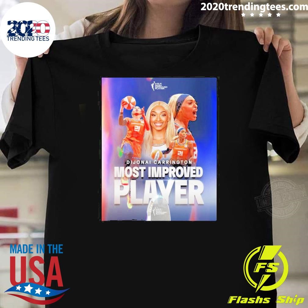 Original Congrats To Dijonai Carrington From Connecticut Sun Earning The 2024 Most Improved Player Wnba Season Poster T-shirt