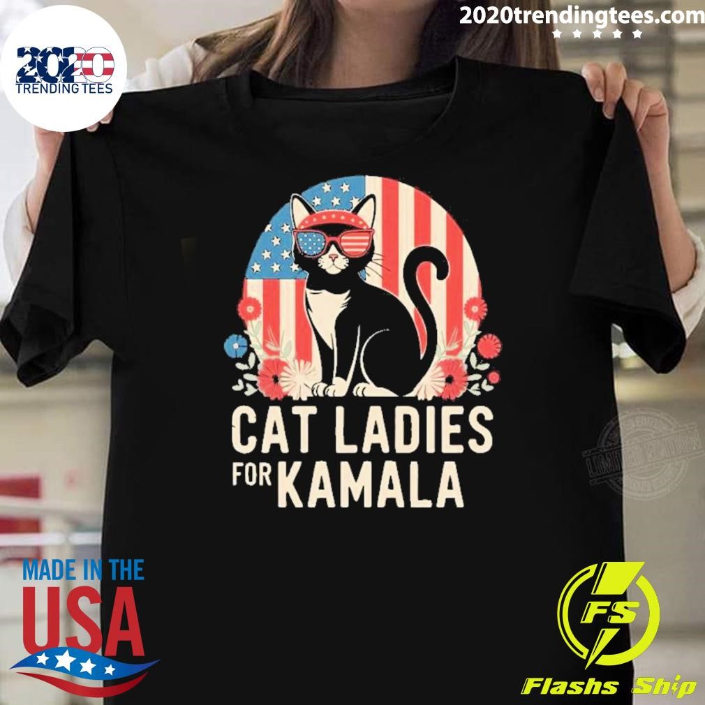 Original Funny Cat Ladies For Kamala Harris President Election Women T-shirt