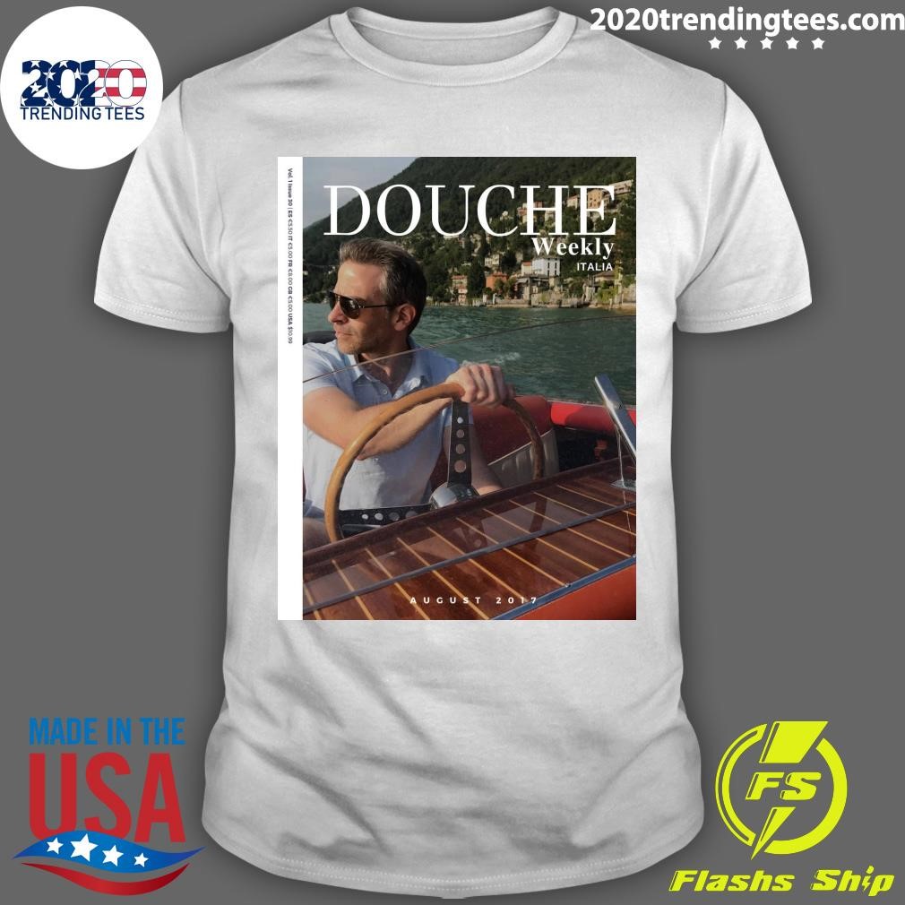 Original Jordan Schlansky on the cover of Douche Weekly T-shirt