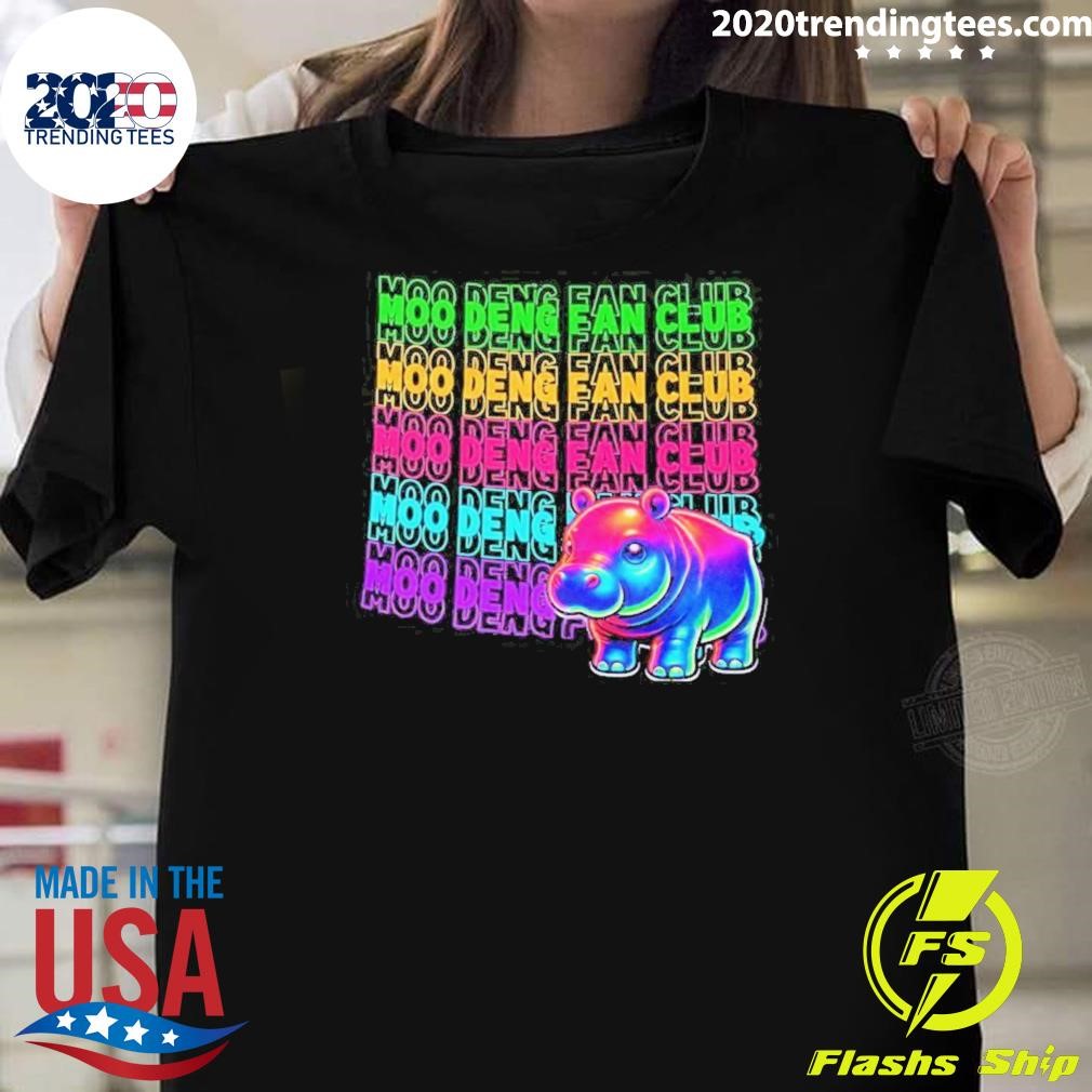 Original Neon 90’s Style Moo Deng Fan Club, Baby Hippo 2024 T-Shirt