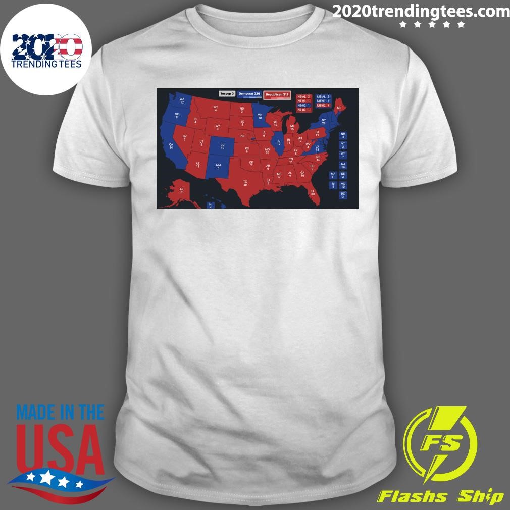 Original New 2024 Election Map, According To Nate Silver's Election Model Trump And Harris T-shirt