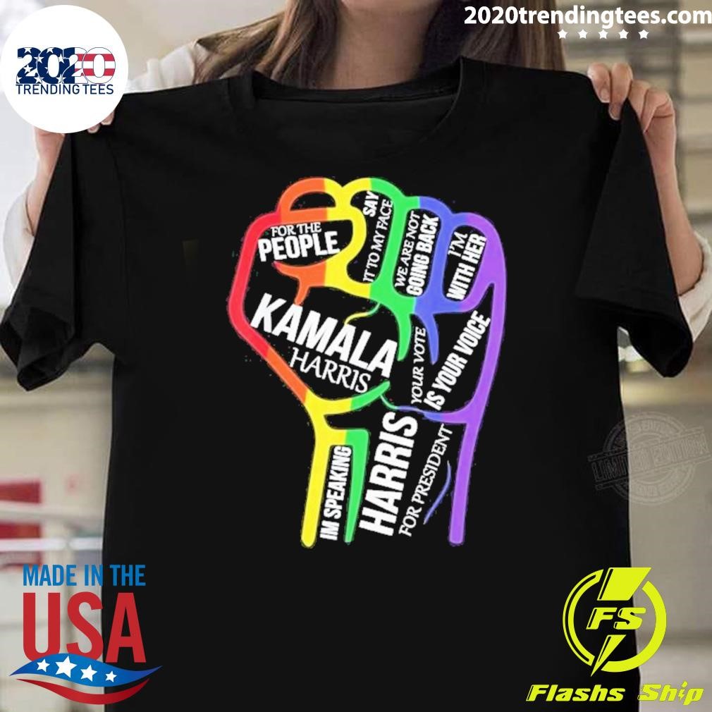 Original Power Fist Hand Harris For President I’m With Her Kamala 2024 T-shirt