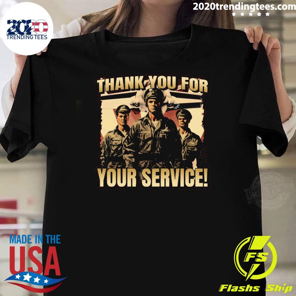 Original Template Featuring Illustrated Soldiers with a Thank-You Message for Veterans Day T-shirt