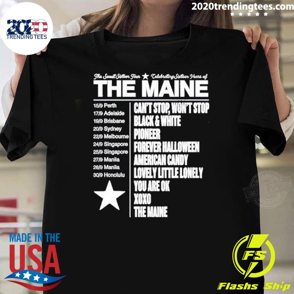 Original The Maine The Sweet Sixteen Bomb Tour 2024 T-shirt