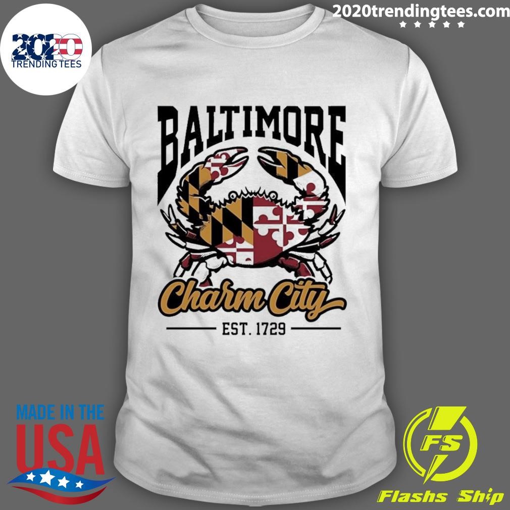 Premium Baltimore Charm City 1729 Logo T-shirt