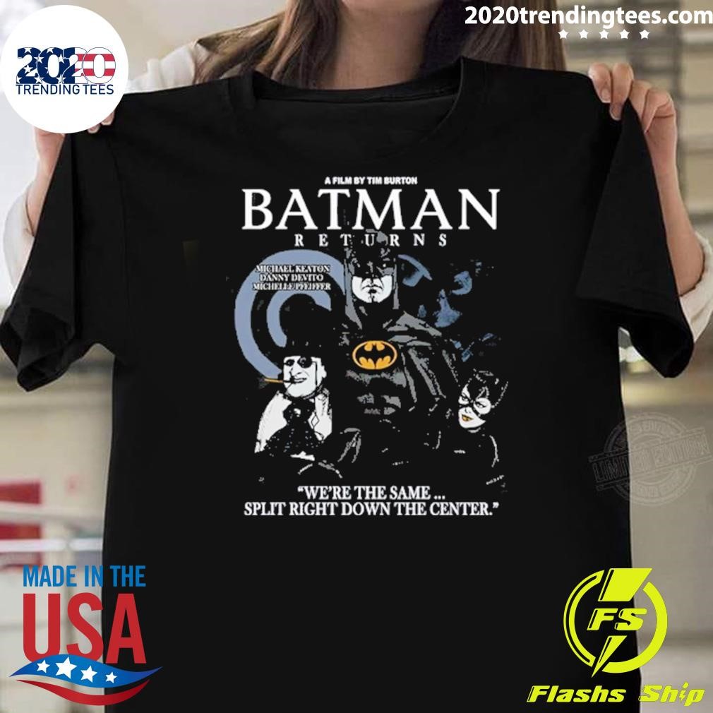 Premium Batman Movie Split Right Down The Center Limited T-shirt