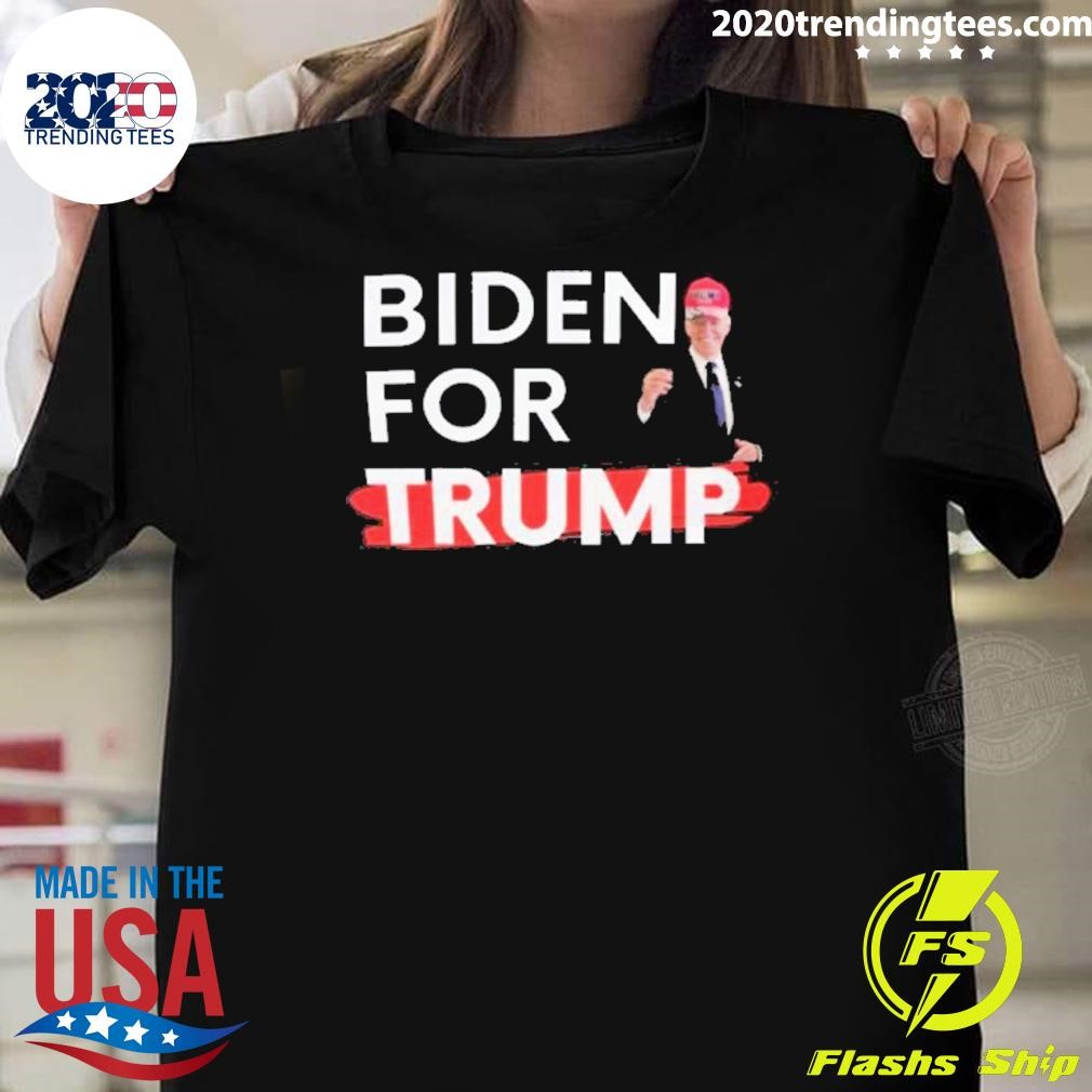 Premium Biden For Trump T-shirt Trump 2024 Biden With Trump Hat T-shirt