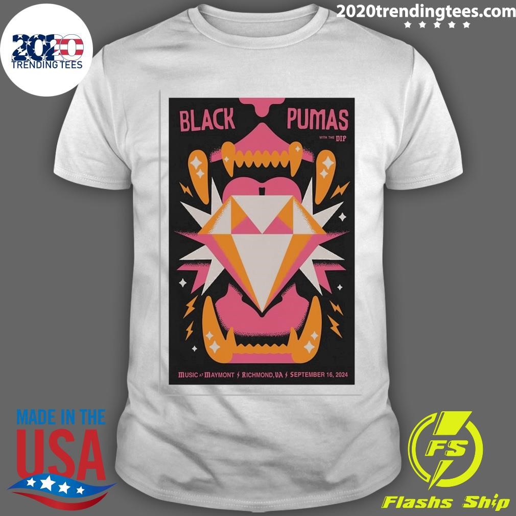 Premium Black Pumas Richmond, VA September 16 2024 Music At Maymont Concert T-shirt