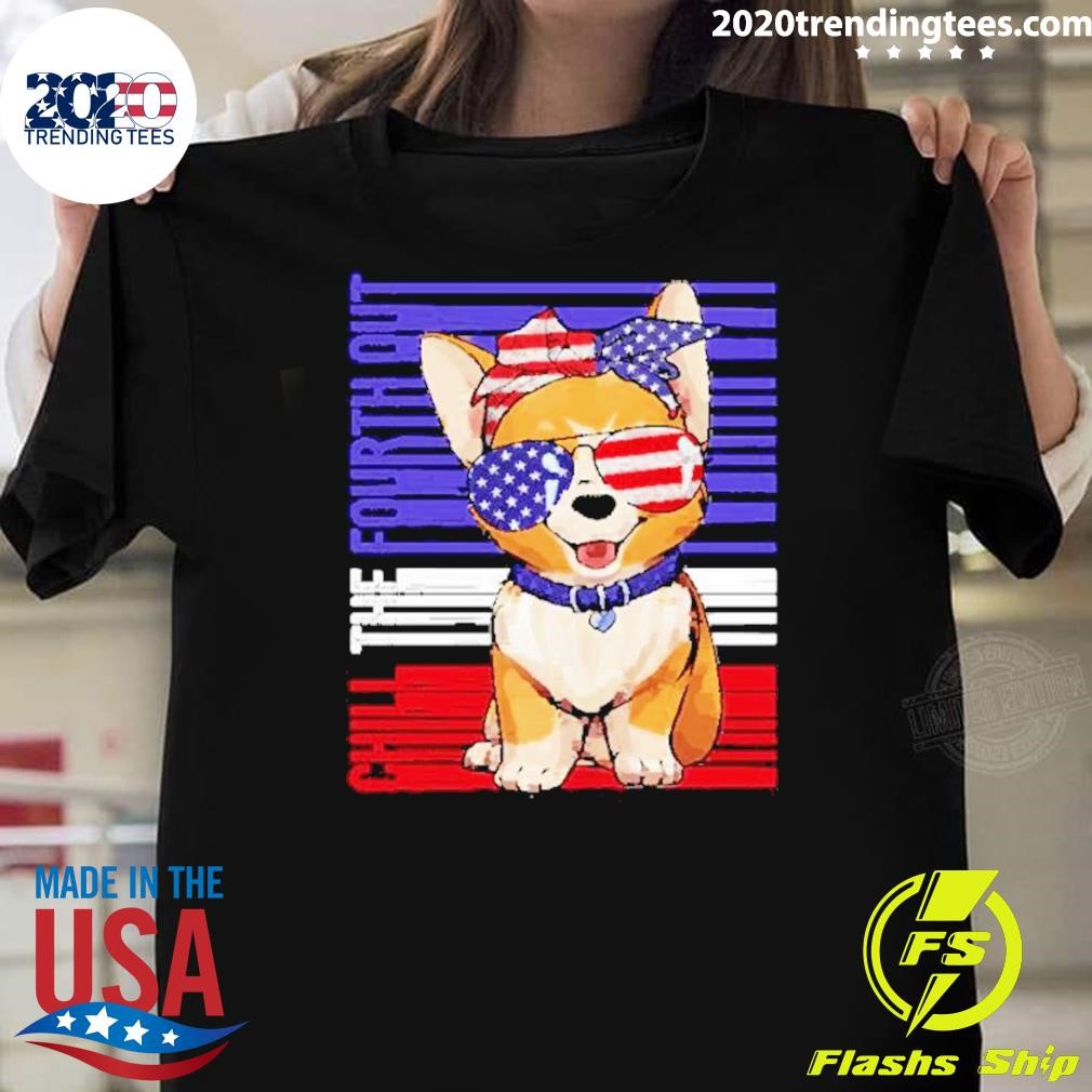 Premium Corgi 4th Of July Usa Flag T-shirt