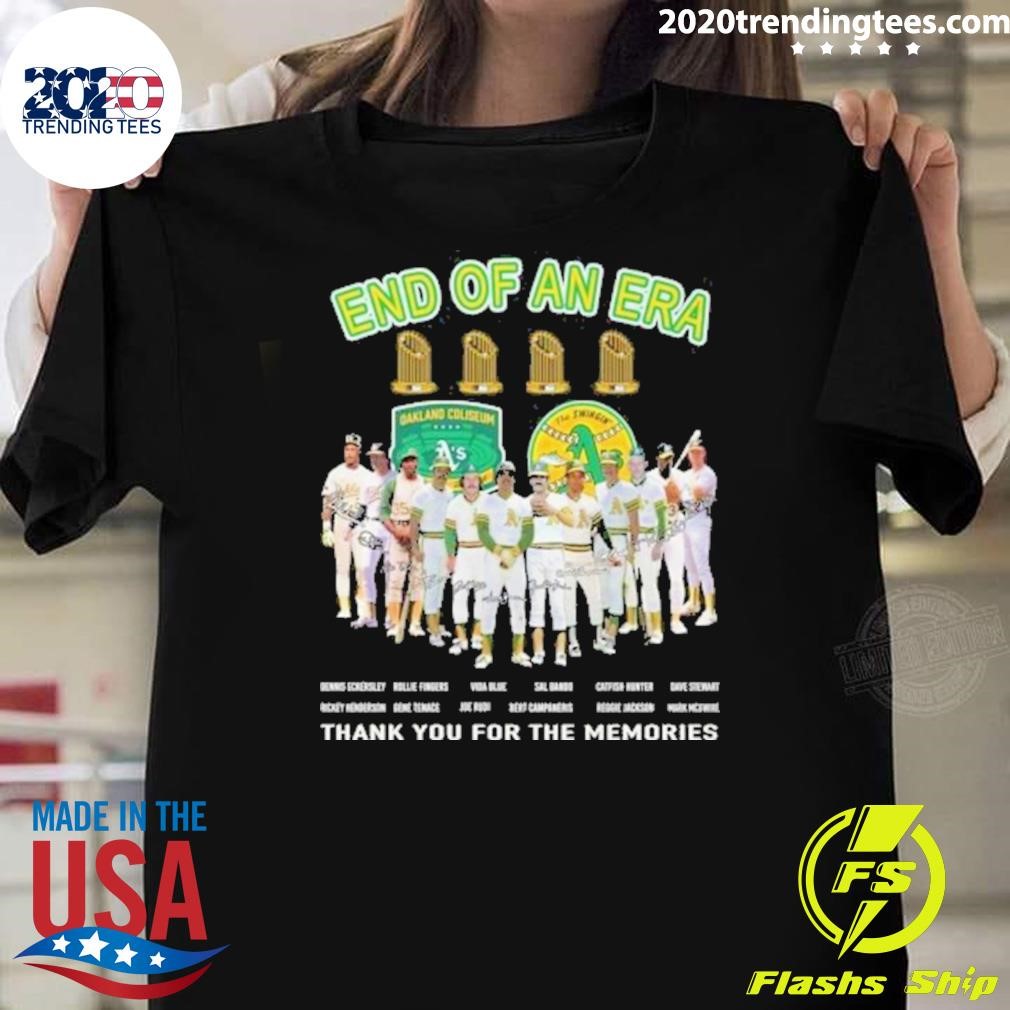 Premium End Of An Era Oakland Athletics Signature Thank You For The Memories 2024 T-shirt