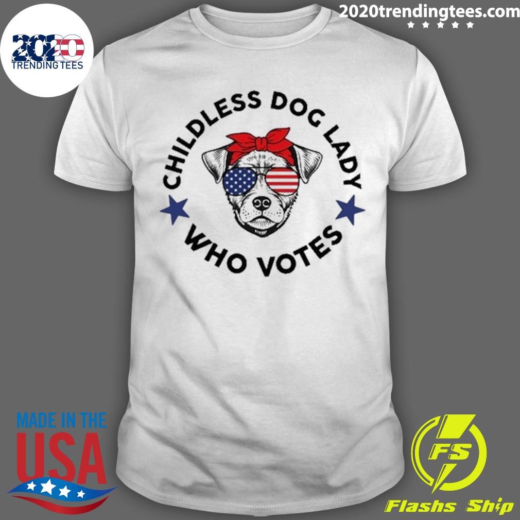 Premium Fish & Bone Childless Dog Lady Who Votes T-shirt