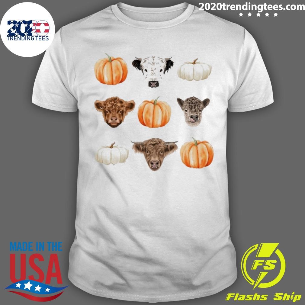 Premium Katie Van Slyke Mini Cows And Pumpkin T-shirt