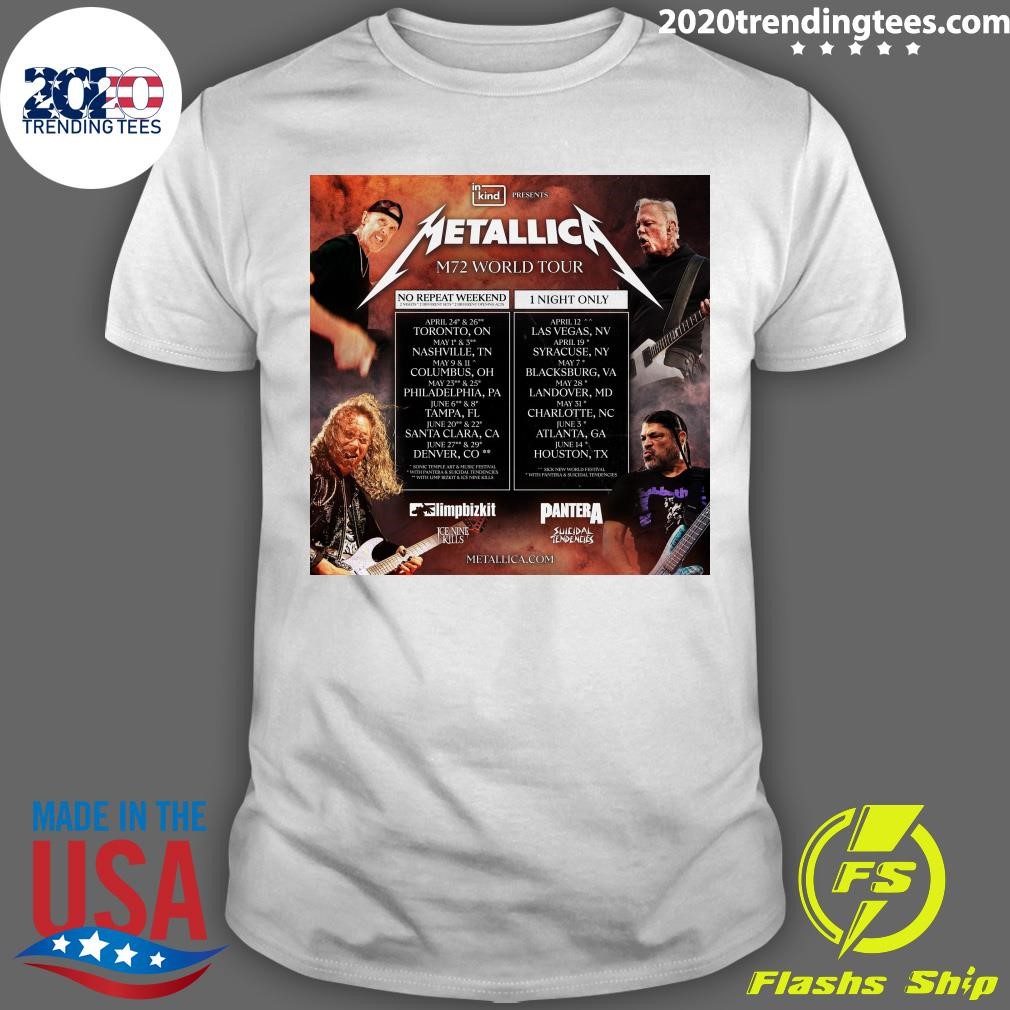 Premium Metallica Announce 2025 North American Tour T-shirt