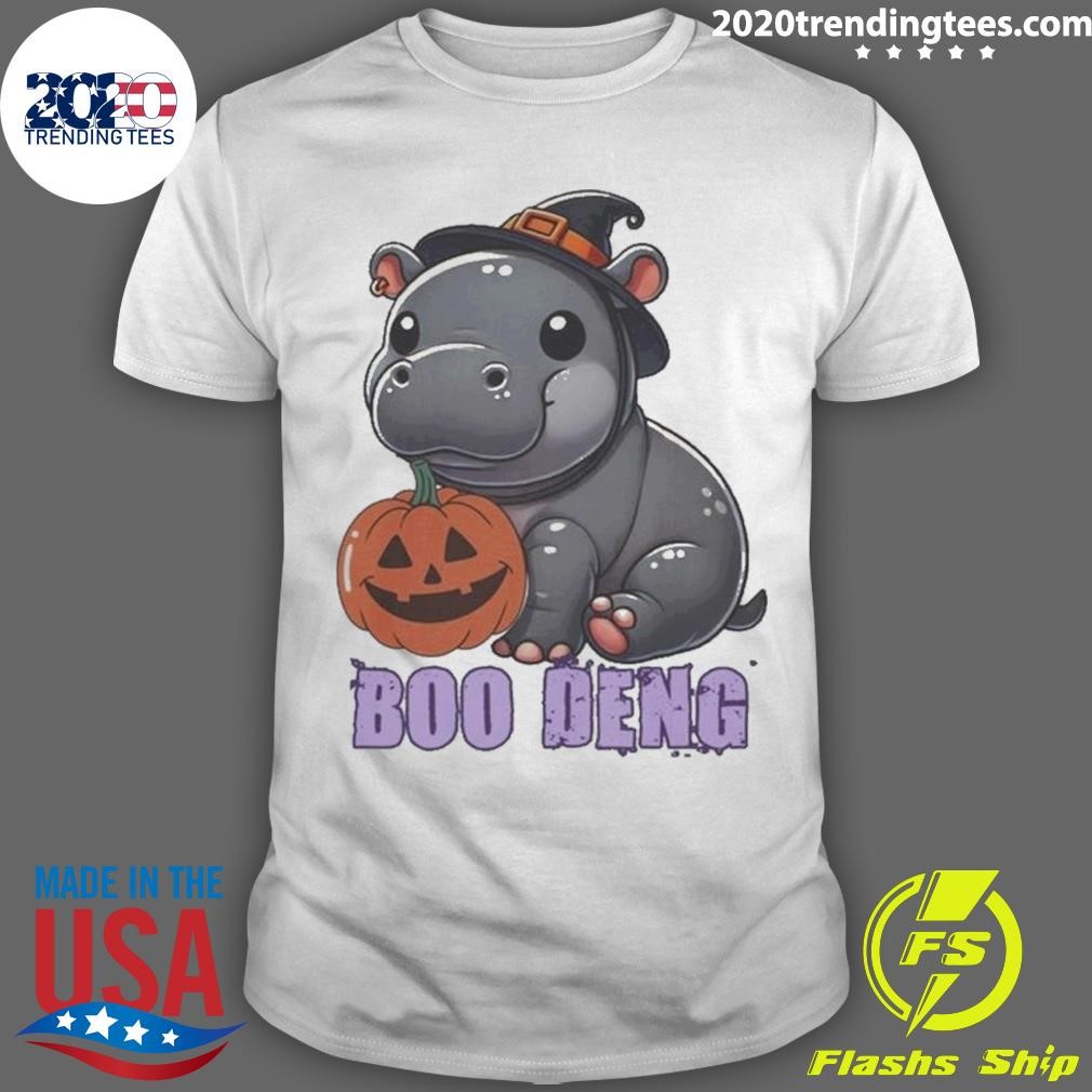 Premium Moo Deng Baby Hippo and Bouncy Pig Thai Halloween 2024 T-Shirt