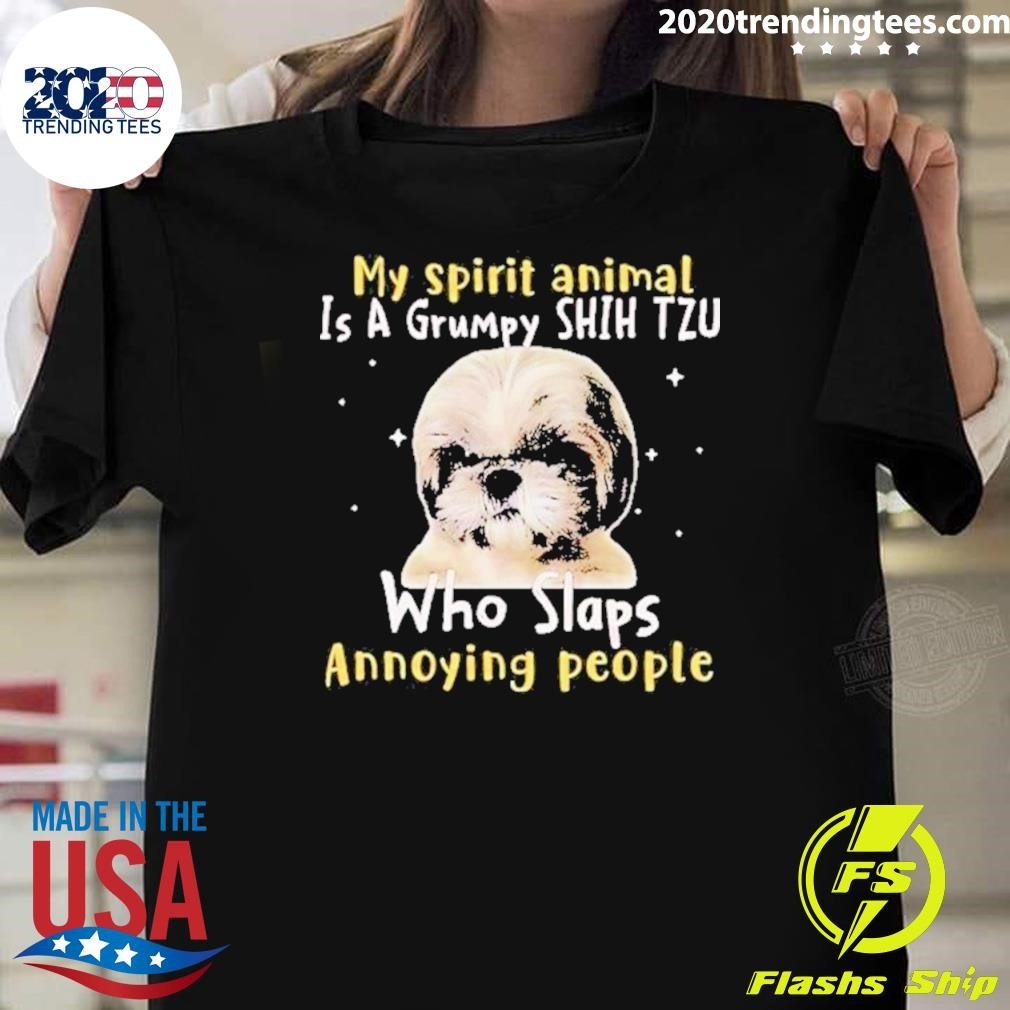 Premium My Spirit Animal Is A Grumpy Shih Tzu Shih Tzu Lovers 2024 T-shirt