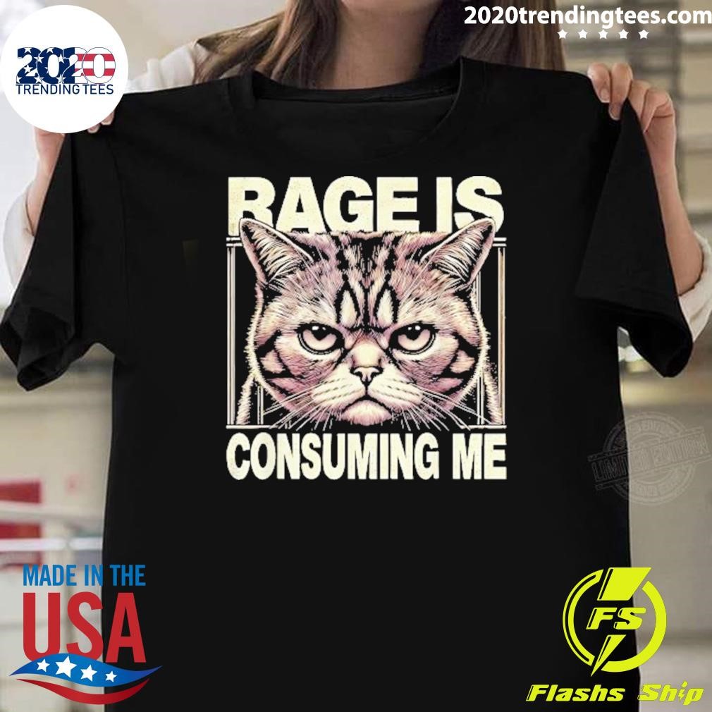 Premium Rage Is Consuming Me Cat Meme 2024 T-shirt