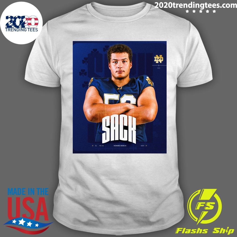 Premium Sack Notre Dame Football GIrish Howard Cross III T-shirt