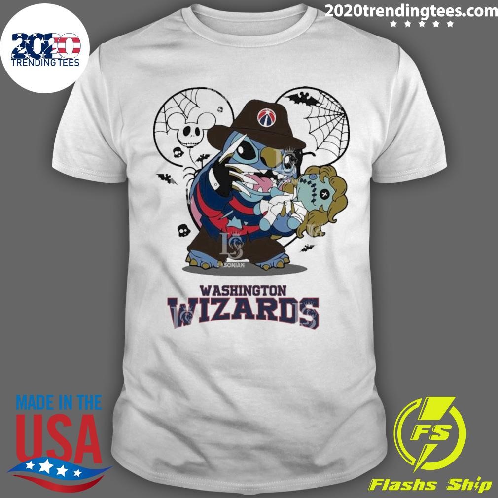 Premium Washington Wizards Stitch Freddy Krueger Halloween 2024 T-shirt