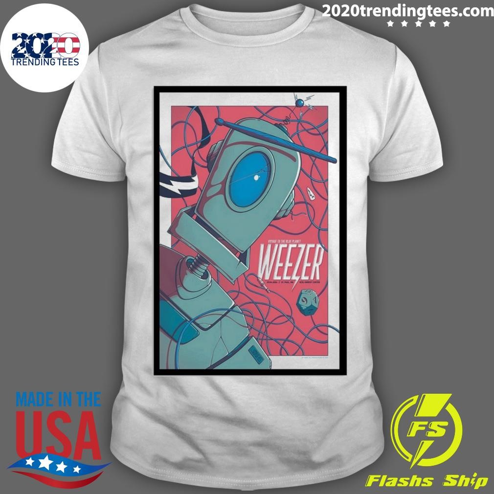 Premium Weezer Xcel Energy Center Sept 4 2024 The Blue Planet Poster T-shirt