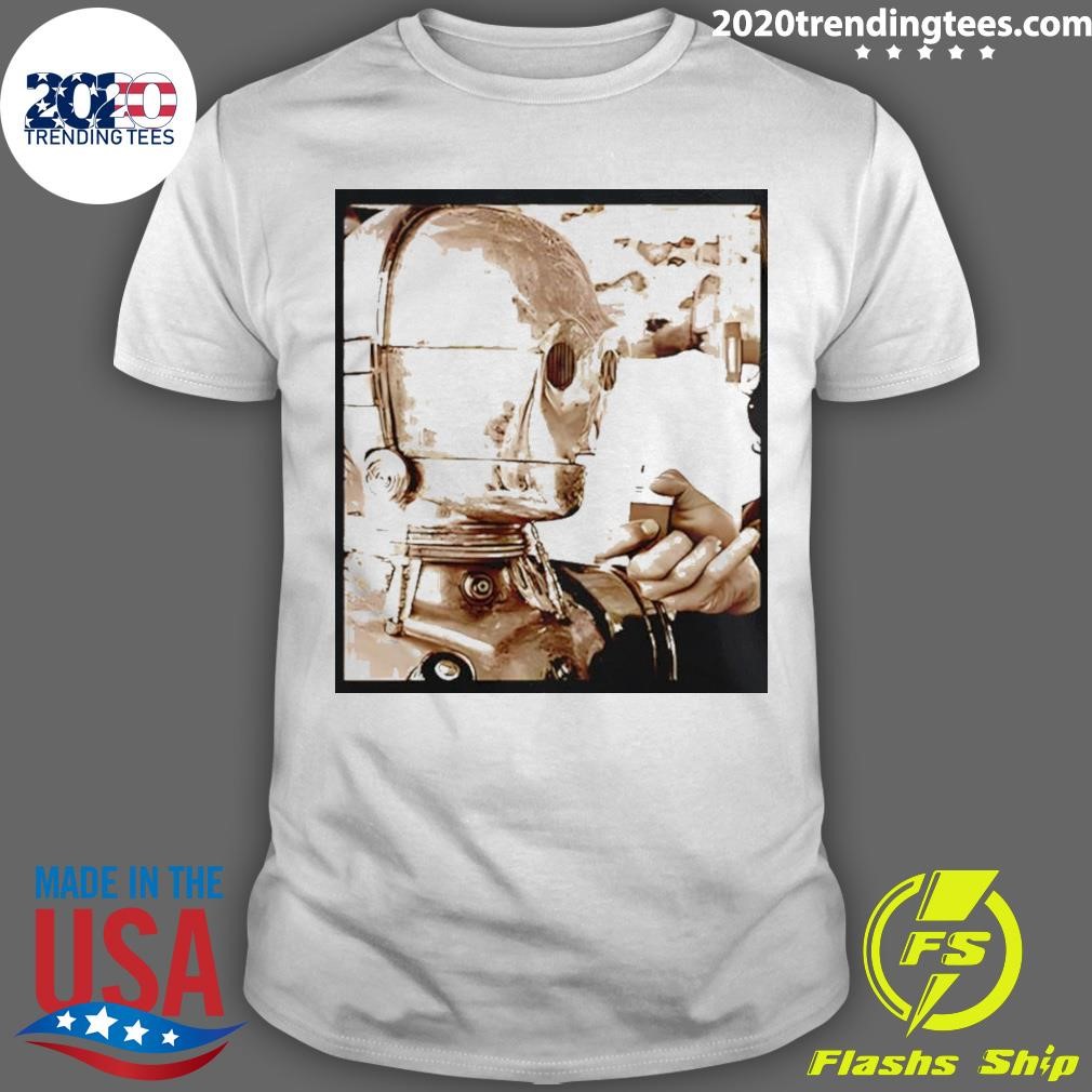 Top Anthony Daniels Star Wars C-3po Smoking T-shirt