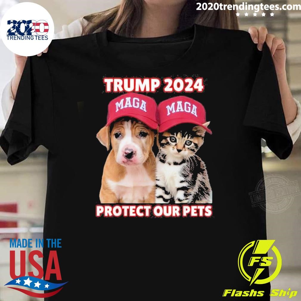 Top Eat Our Pets Cat Dog Maga T-Shirt