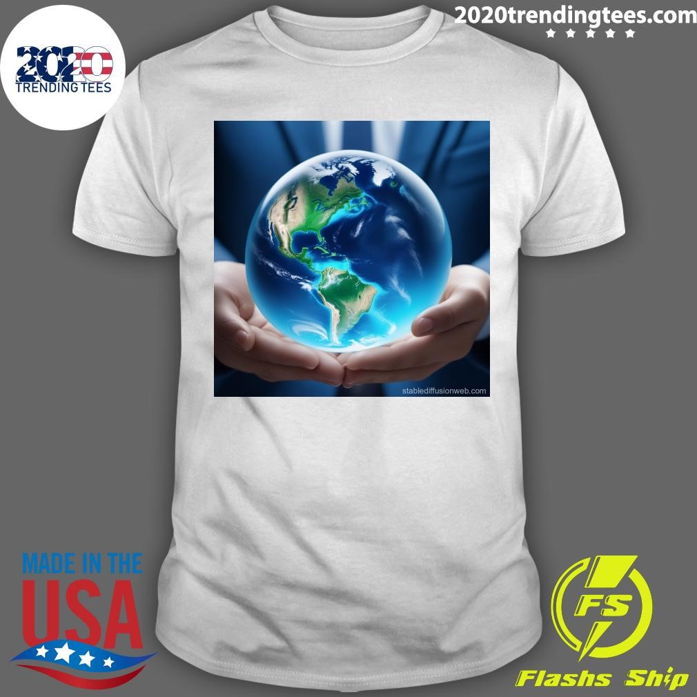 Top Eco-Friendly Blue Earth T-shirt