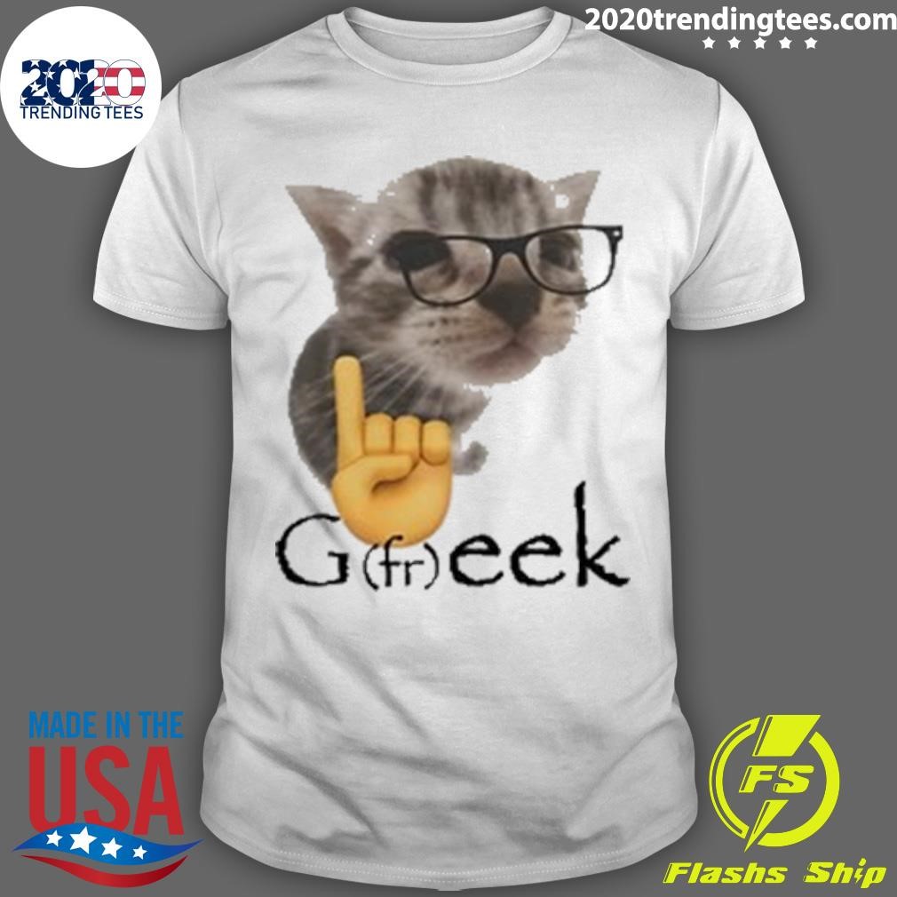 Top Goofy Ahh Tees Geek Cat T-shirt