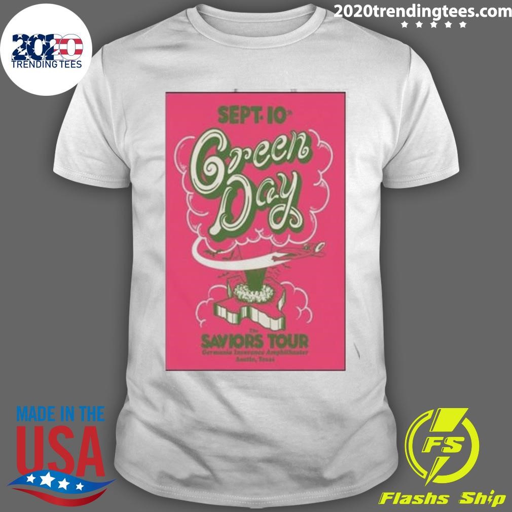 Top Green Day On Sept 10 2024 Live At Germania Insurance Amphitheater Austin Tx Festival Poster T-shirt