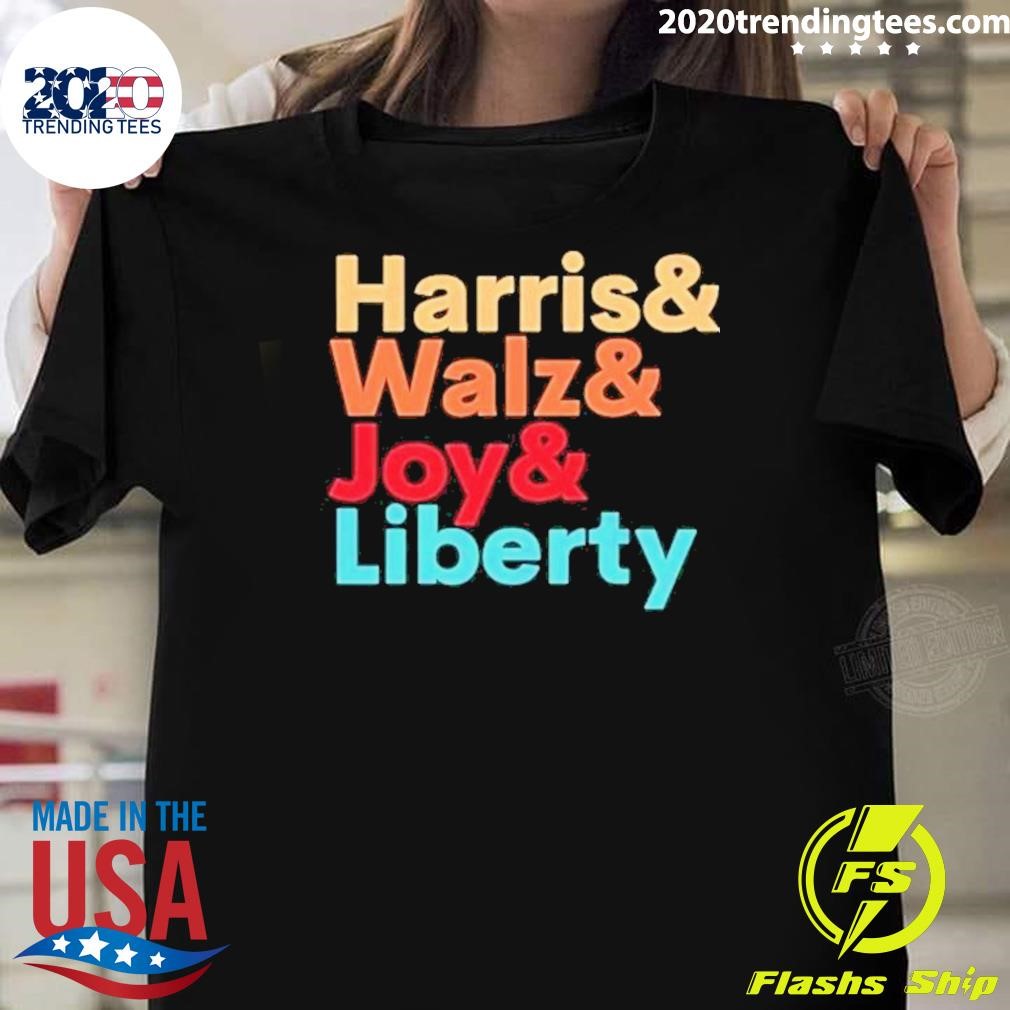 Top Harris Walz Waltz 2024 Harris Walz Joy Liberty 2024 T-shirt