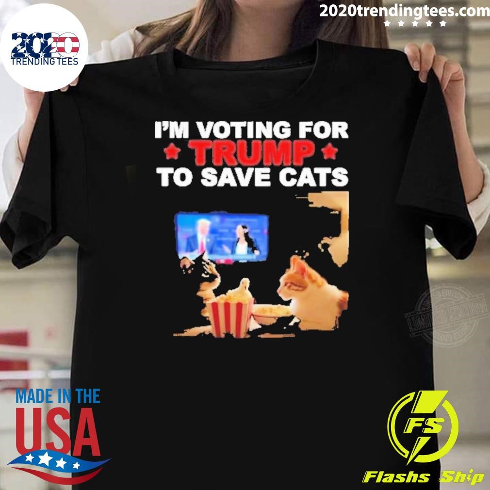 Top I’m Voting For Trump 2024 To Save Cats From Being Eaten T-Shirt