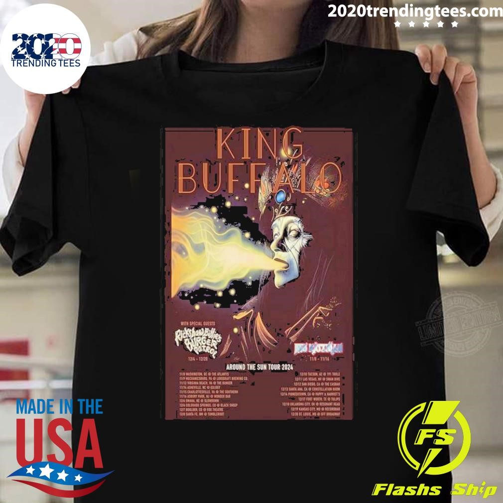 Top King Buffalo Around The Sun Tour 2024 Poster T-shirt