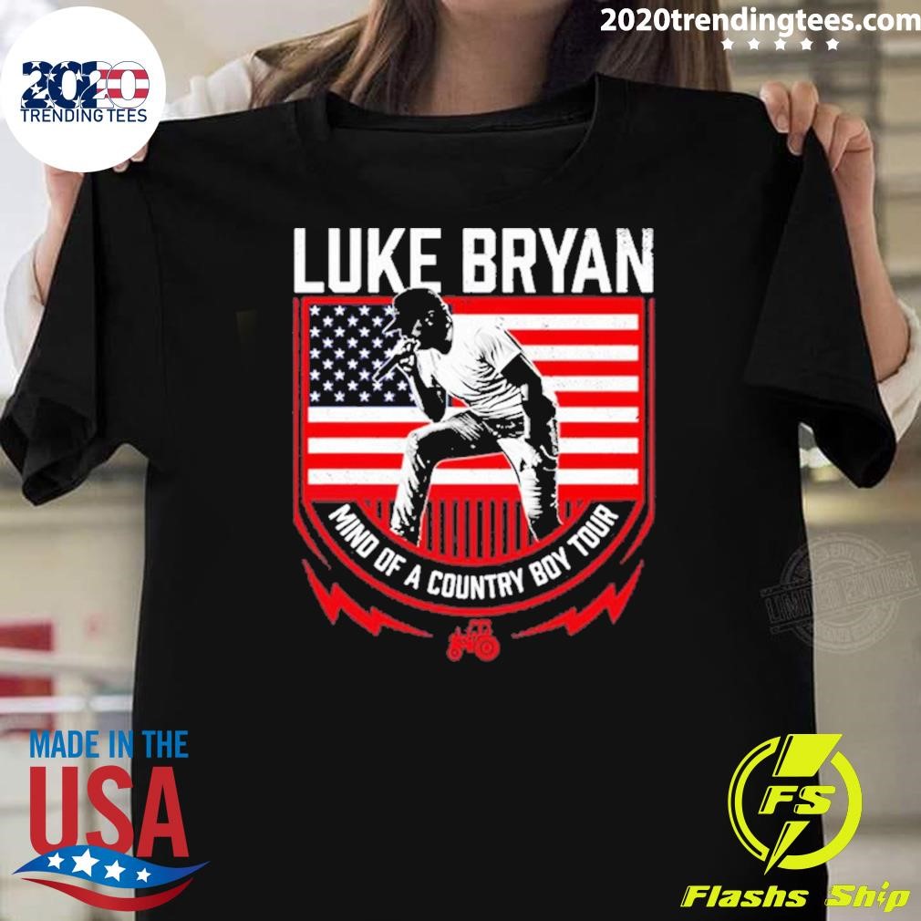 Top Luke Bryan Mind Of A Country Boy Tour Flag 2024 T-shirt