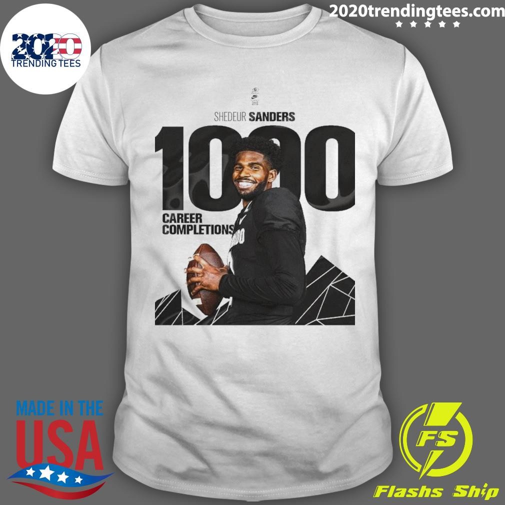 Top Shedeur Sanders Colorado Buffaloes football 1000 Career Completions T-shirt