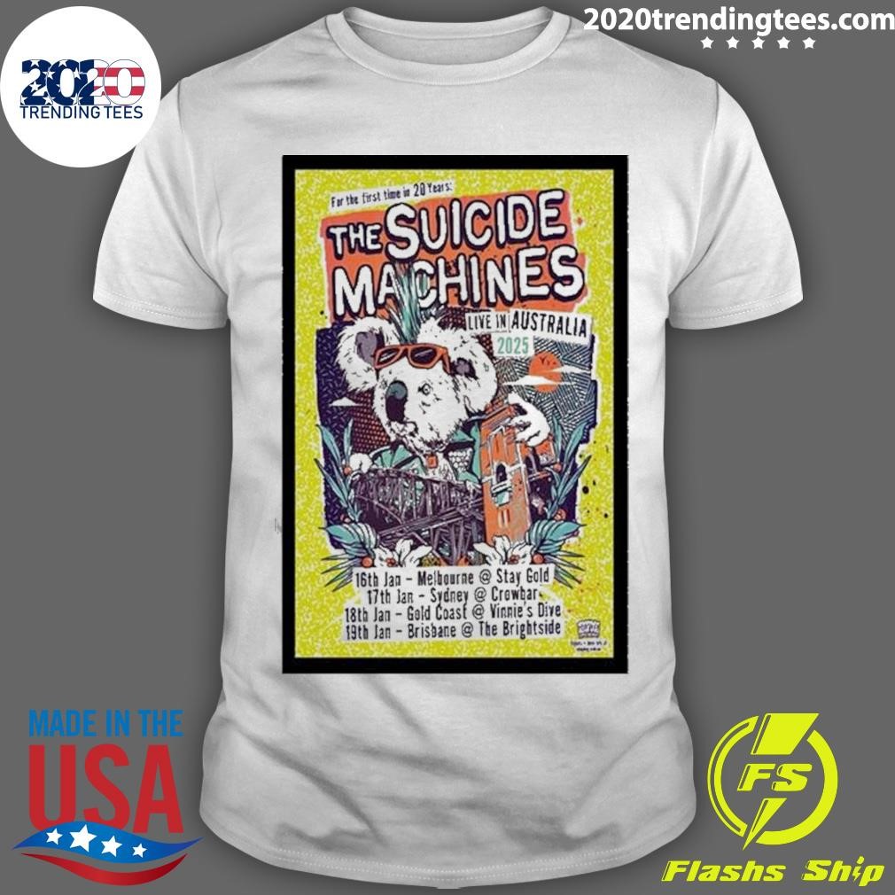 Top The Suicide Machines Live In Australia January 2025 Tour Poster T-shirt